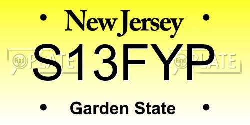 S13FYP New Jersey License Plate