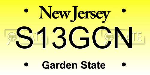 S13GCN New Jersey License Plate