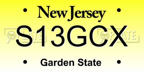S13GCX New Jersey License Plate