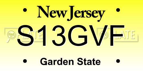 S13GVF New Jersey License Plate