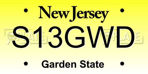 S13GWD New Jersey License Plate