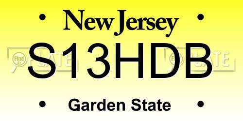 S13HDB New Jersey License Plate