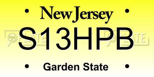 S13HPB New Jersey License Plate