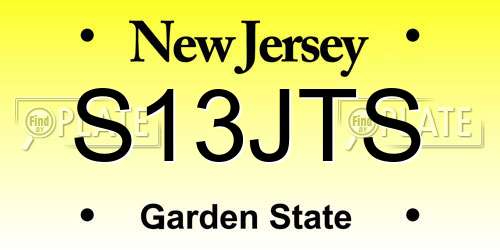 S13JTS New Jersey License Plate