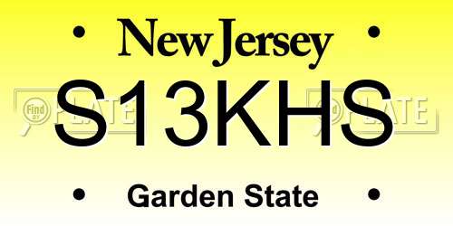 S13KHS New Jersey License Plate