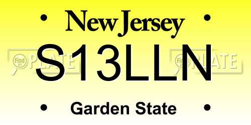 S13LLN New Jersey License Plate