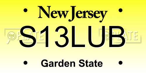 S13LUB New Jersey License Plate