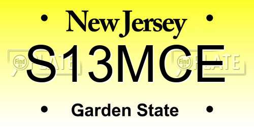 S13MCE New Jersey License Plate