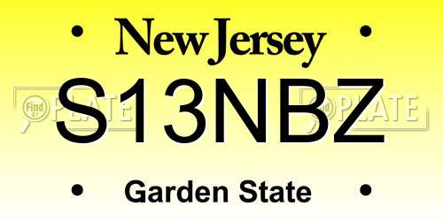 S13NBZ New Jersey License Plate