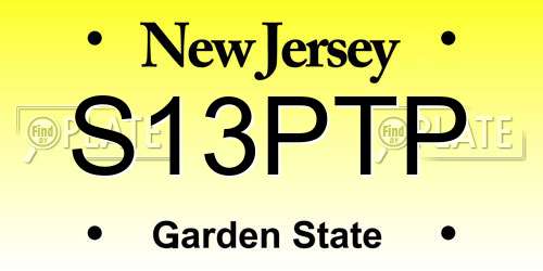 S13PTP New Jersey License Plate