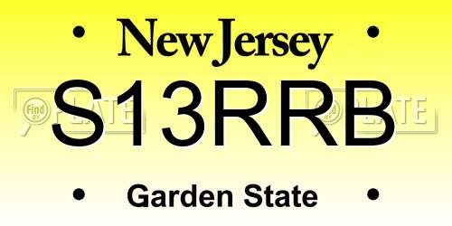 S13RRB New Jersey License Plate