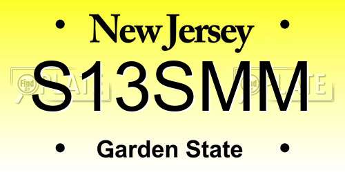 S13SMM New Jersey License Plate