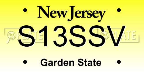 S13SSV New Jersey License Plate