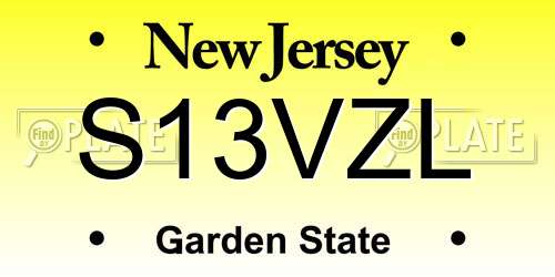 S13VZL New Jersey License Plate