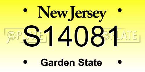 S14081 New Jersey License Plate