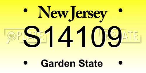 S14109 New Jersey License Plate