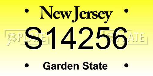 S14256 New Jersey License Plate