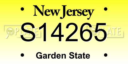 S14265 New Jersey License Plate