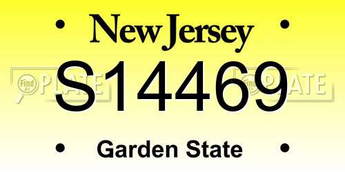 S14469 New Jersey License Plate