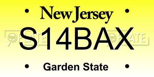 S14BAX New Jersey License Plate