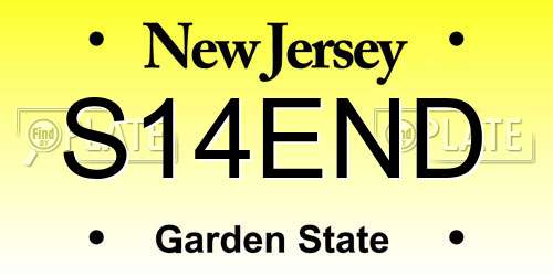 S14END New Jersey License Plate