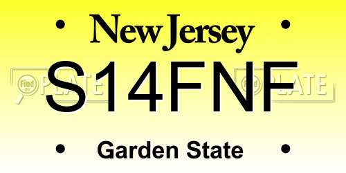 S14FNF New Jersey License Plate