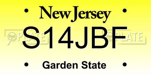 S14JBF New Jersey License Plate