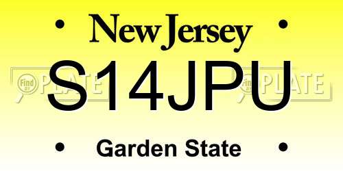 S14JPU New Jersey License Plate