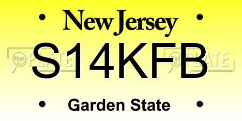 S14KFB New Jersey License Plate
