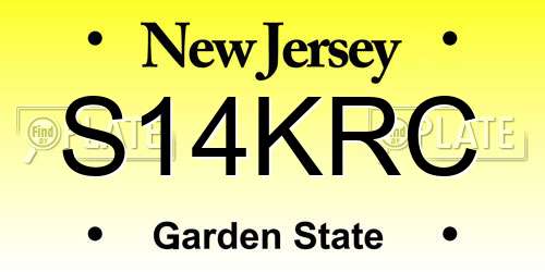 S14KRC New Jersey License Plate