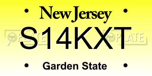 S14KXT New Jersey License Plate