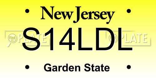 S14LDL New Jersey License Plate