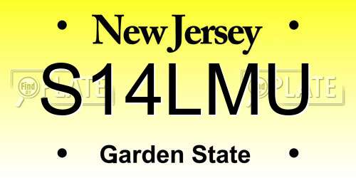 S14LMU New Jersey License Plate