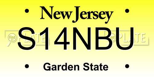 S14NBU New Jersey License Plate