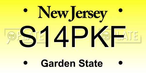 S14PKF New Jersey License Plate