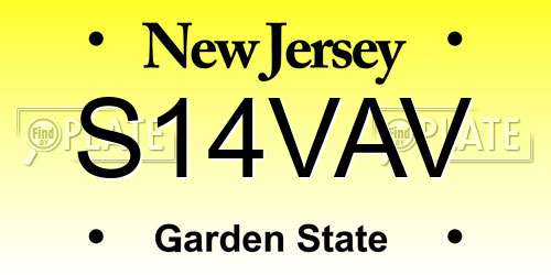 S14VAV New Jersey License Plate