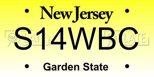 S14WBC New Jersey License Plate