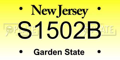 S1502B New Jersey License Plate