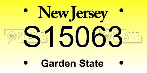 S15063 New Jersey License Plate