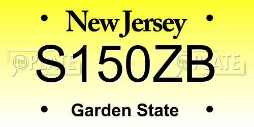 S150ZB New Jersey License Plate