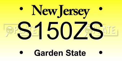 S150ZS New Jersey License Plate