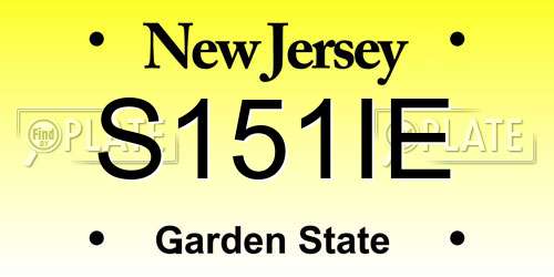 S151IE New Jersey License Plate