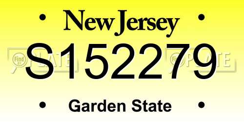 S152279 New Jersey License Plate