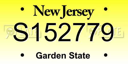 S152779 New Jersey License Plate