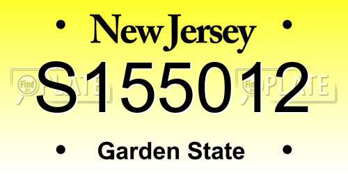 S155012 New Jersey License Plate