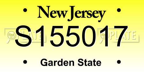 S155017 New Jersey License Plate