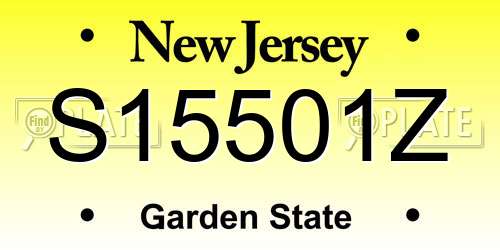 S15501Z New Jersey License Plate