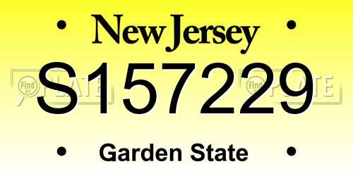 S157229 New Jersey License Plate