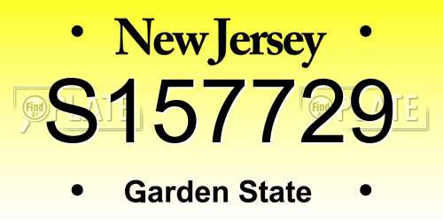 S157729 New Jersey License Plate