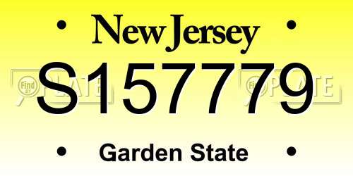 S157779 New Jersey License Plate